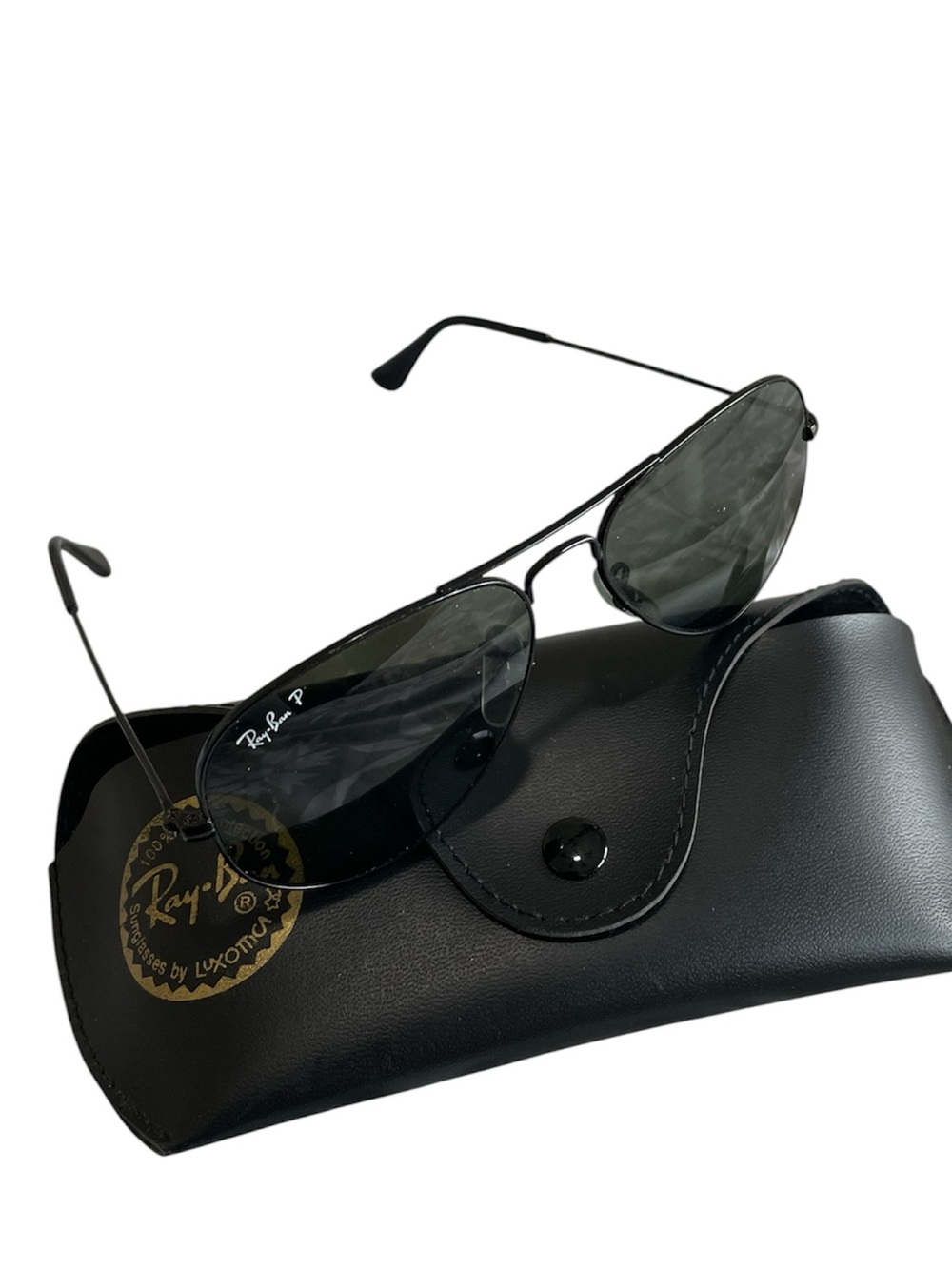 Ray-Ban RB3025 002/58 Men's Total Black Aviator Large Sunglass Frames & Case